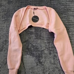White Fox Womens S/M Pink Long Sleeves Cropped Bolero Shrug Top Ladies NWT - J